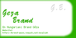 geza brand business card